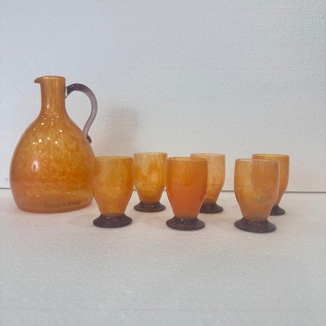 20th Century Art Deco Liquor Set with Jug and Glasses from Daum Crystal, France, 1940s, Set of 7 For Sale - Image 10 of 18