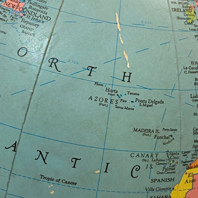 1960s 1961 Mid Century Repogle Reference Globe For Sale - Image 5 of 12