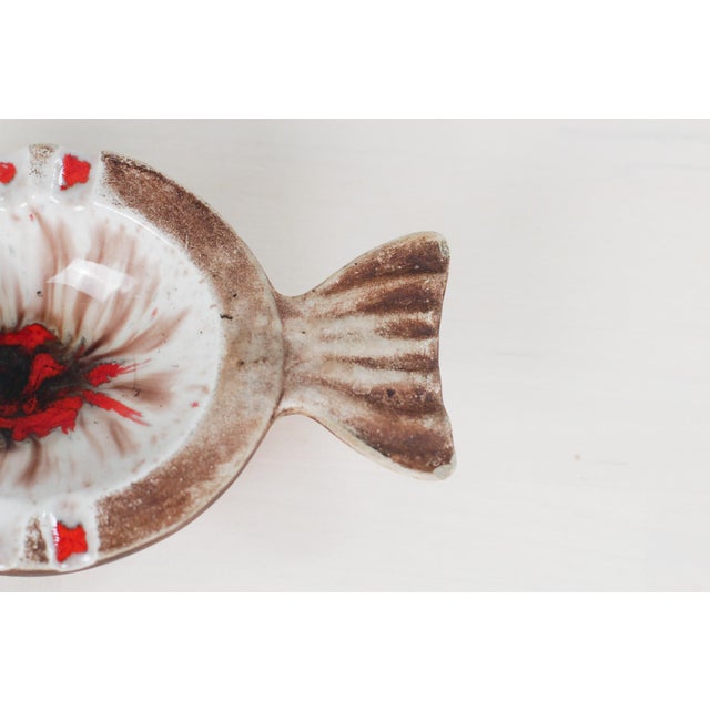 Mid-Century Vallauris-Style Studio Pottery Fish Ashtray For Sale - Image 9 of 11