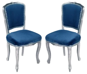 Set of Louis XV Venetian Side Chairs in Silvered Hand-Carved Walnut