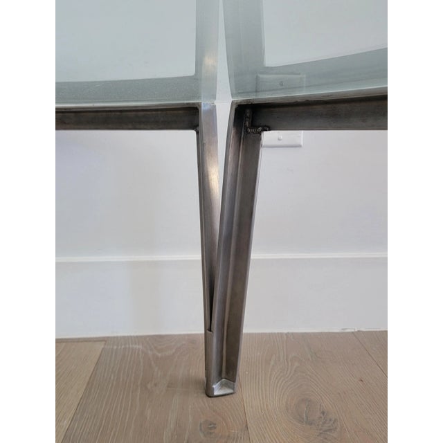 1970s 1970s Italian Metal and Glass Coffee Table For Sale - Image 5 of 7