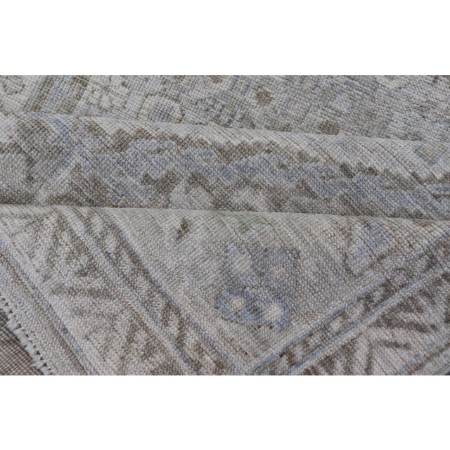 Elegant Large Khotan Gallery Runner in Soft Gray With Subtle Ivory 5'1 X 17'9 For Sale - Image 10 of 11