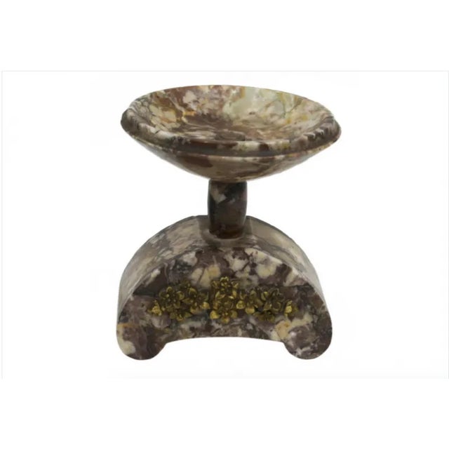 Art Deco French Art Deco Marble Mantle Clock Set With Garnitures - 3 Pieces For Sale - Image 3 of 4