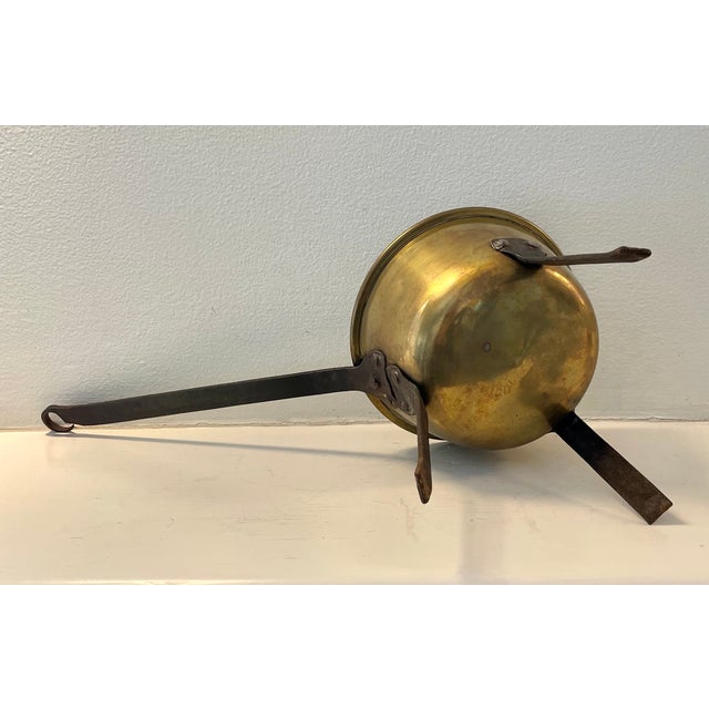 Late 19th Century Antique Footed Brass Bowl Sauce Pan For Sale - Image 5 of 8