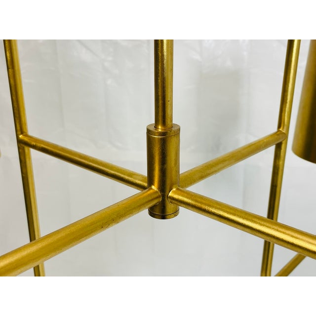 Metal Visual Comfort Barbara Barry “Go Lightly” 8-Light Gold Leaf Chandelier For Sale - Image 7 of 15