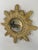 Vintage 16" Gilded Sunburst Wall Mirror With Light Cream Wash For Sale - Image 9 of 15