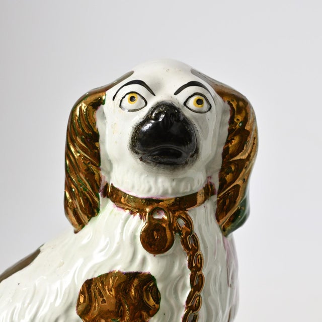 Antique Staffordshire Copper Lustre Mantle Dog Figurines, 1800s, Set of 2 For Sale - Image 12 of 14