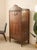 Burnt Umber Antique Carved Wood Drop-Front Armoire Cabinet For Sale - Image 8 of 12