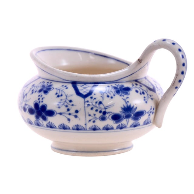 Blue & White Cream Pitcher For Sale - Image 4 of 6