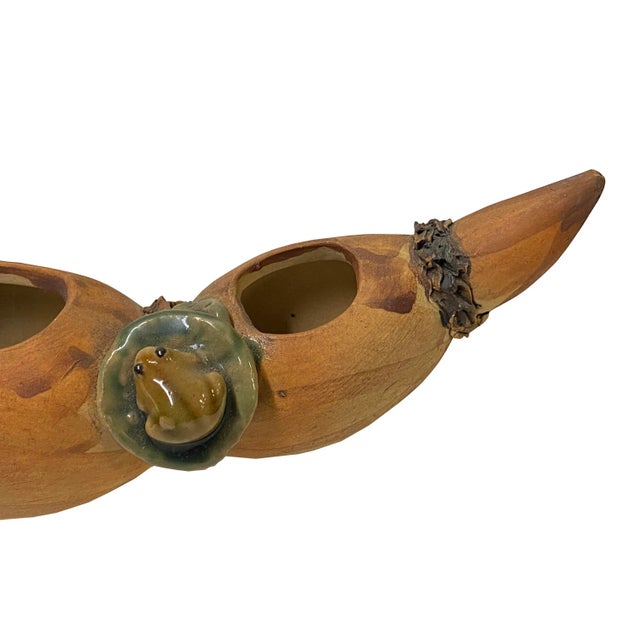 Ceramic Pottery Ceramic Display Figure Statue Chinese Lotus Root Art For Sale - Image 7 of 8