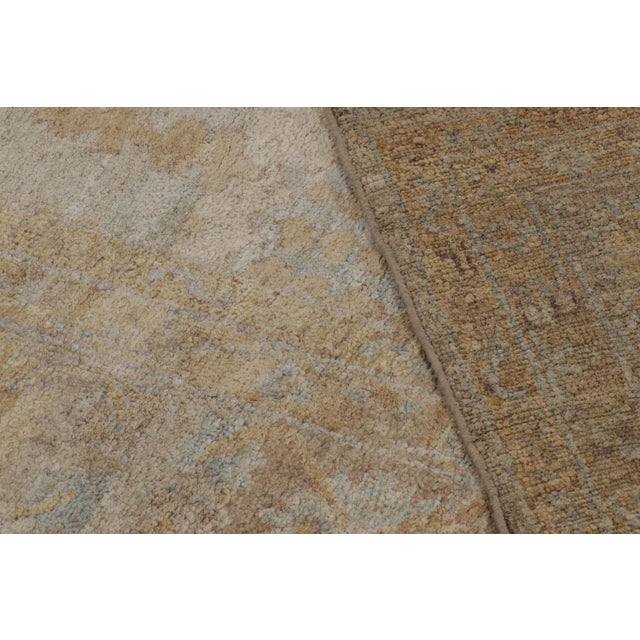 Gray Rug & Kilim’s Modern Oushak-Inspired Rug in Pale Gray and Soft Gold Floral Pattern For Sale - Image 8 of 8