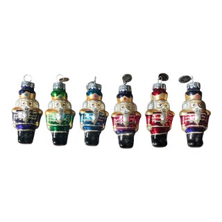Vintage Christopher Radko Christmas Glass Ornaments Nutcrackers- Set of 6 For Sale