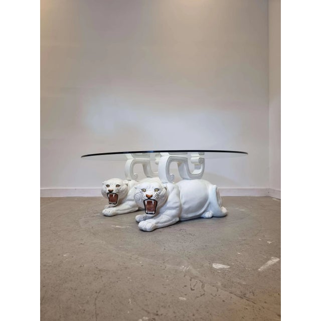 Italian Ceramic Snow Leopard Coffeetable, 1970s For Sale - Image 11 of 11