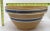 Large Antique 11 1/2 Inch Size Blue and White Decorated Banded Yellow Ware Kitchen Mixing Bowl For Sale - Image 10 of 13