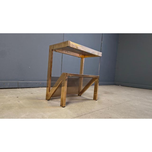 Brass Magazine Rack attributed to Belgochrom, 1970s For Sale - Image 6 of 10