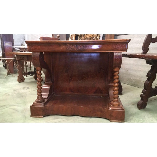 About Biedermeier style Spanish console table with drawer and beautiful inlays. Details OF THE PERIOD Biedermeier PLACE OF...