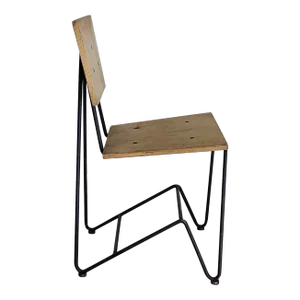1990s Chipotle Chair by Bruce Gueswel Earlier Production Wood and Wrought Iron Industrial