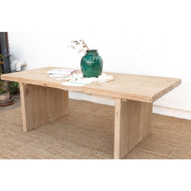 Farmhouse 3" Thick Top Camargue Reclaimed Wood Pedestal Dining Table For Sale - Image 3 of 18