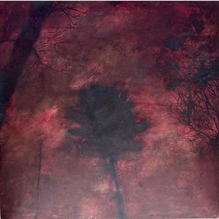 Katherine Bowling, Large Painting "Red Sky" Oil & Spackle on Wood Katherine Bowling American Modern, 1988 For Sale