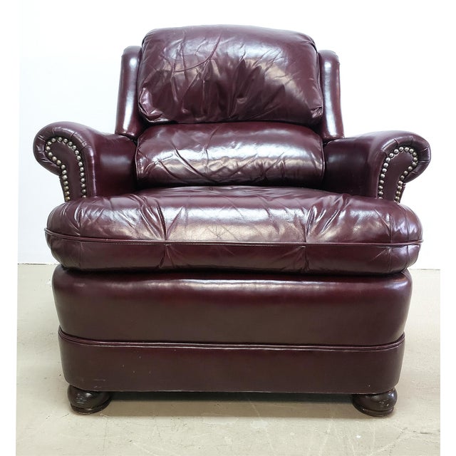 Vintage Leather Recliner Chair & Ottoman by BradingtonYoung Chairish