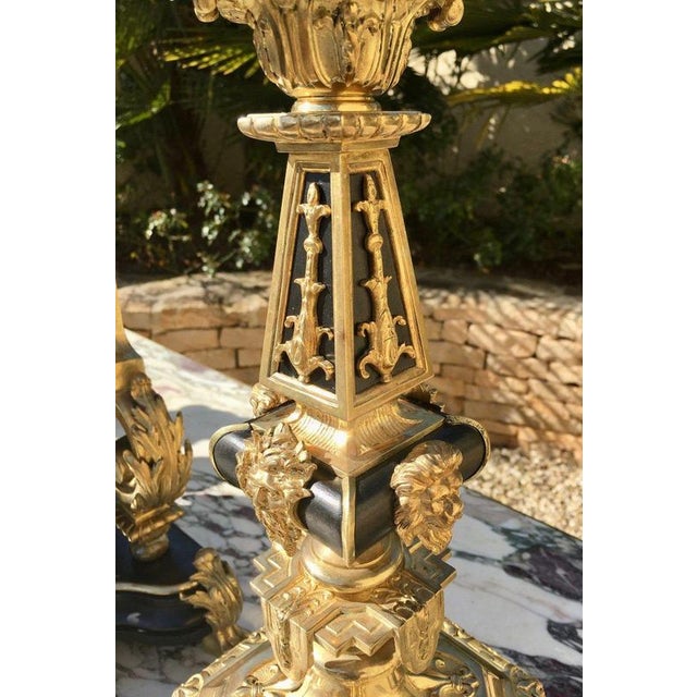 Napoleon III Bronze and Ebony Fireplace Trim For Sale - Image 9 of 12