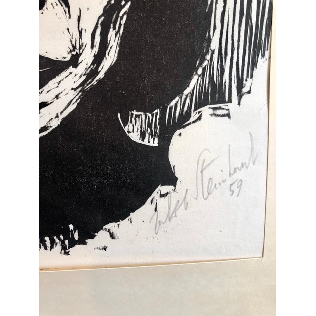 Expressionism Jacob Steinhardt, Steinhardt Woodcut Marian Anderson Signed African American, Israeli Bezalel Art, 1959 For Sale - Image 3 of 8