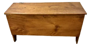 18th Century American 6 Board Pine Blanket Chest With Boot Jack Ends