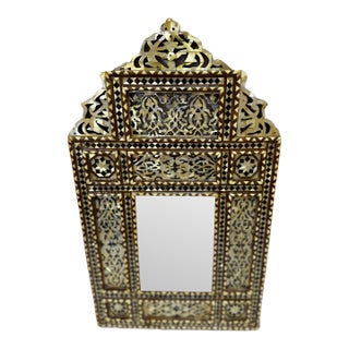 Handmade Mother of Pearl Inlaid Wooden Mirror Frame For Sale