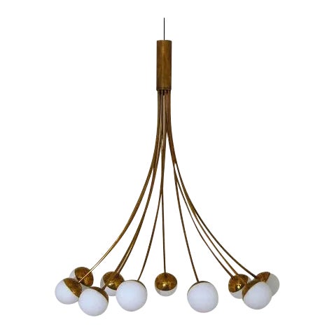 Italian Brass Chandelier For Sale