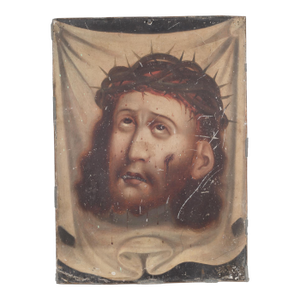 Late 19th C. Mexican Retablo "Veronica's Veil" c.1880