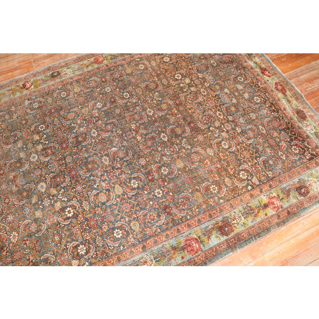 Antique Persian Bidjar Accent Rug - 4'10" x 6'9" For Sale In New York - Image 6 of 12