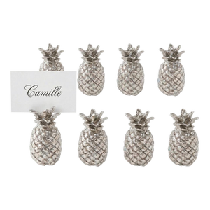 Vintage “Two’s Company” Silver Pineapple Place Card Holders Never Used Set of 8 - Palm Beach Chic, Grandmillennial & Tropical Entertaining - See Pics!