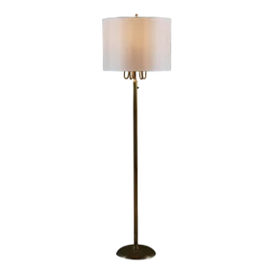 Brass Candelabra Floor Lamp With Silk Shade