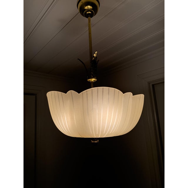 Swedish Brass Ceiling Lamp, 1940s For Sale - Image 12 of 13