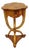 Vintage Art Deco Style Burr Walnut Curved Leg Pedestal One Drawer Side Table For Sale