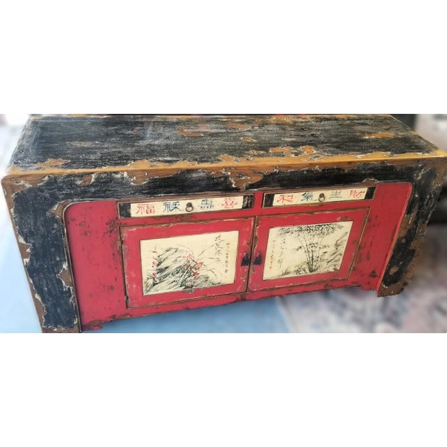Unique Antique Chinese Sideboard With Distressed Character - Chinoiserie Design For Sale - Image 12 of 14