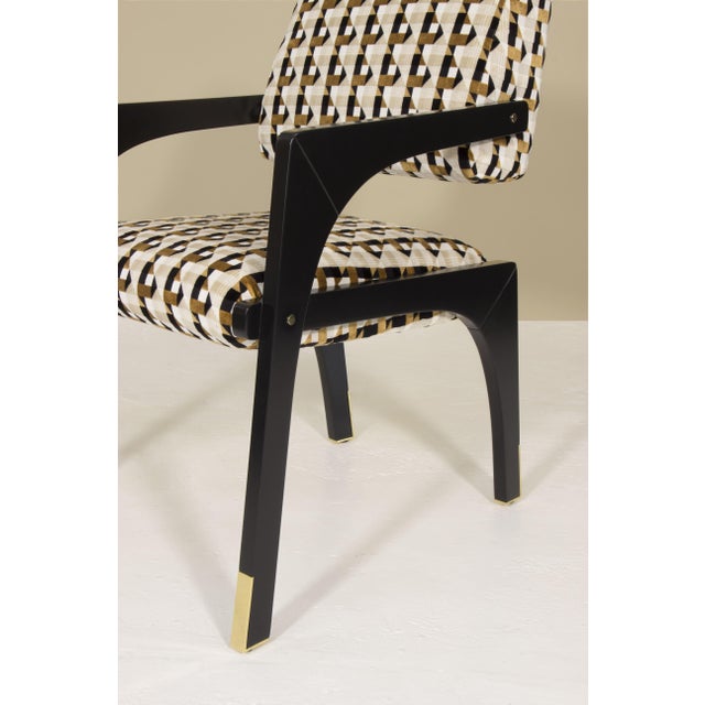 Arches Dining Chair in Geometric Velvet from Insidherland For Sale - Image 6 of 8