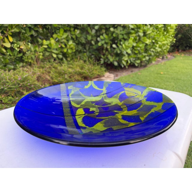 Signed Richard Ritter 14” Studio Art Glass Charger Plate, 2005 For Sale - Image 10 of 13