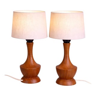 Scandinavian Modern Teak Table Lamps from Markslöjd, Sweden, 1950s, Set of 2 For Sale
