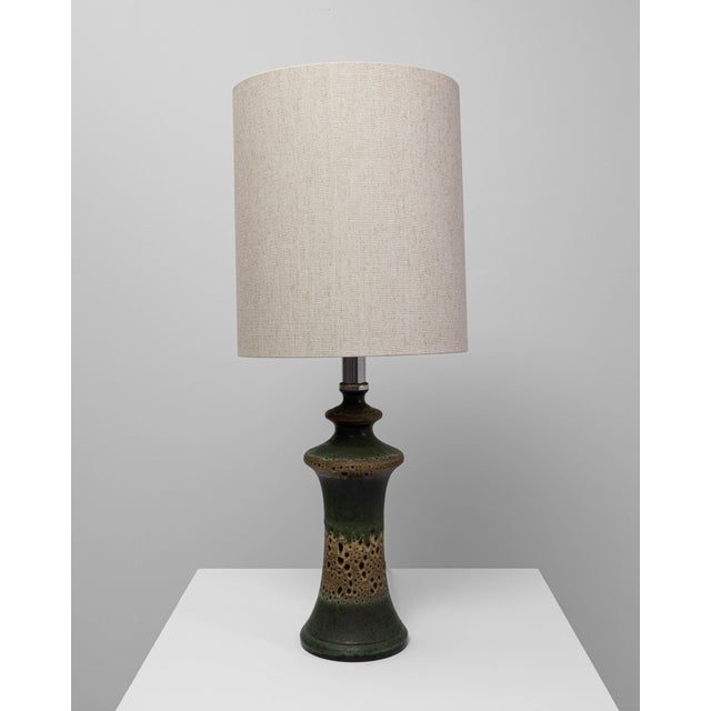 1960s German Green Ceramic Table Lamp For Sale In Greensboro - Image 6 of 18