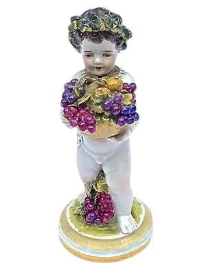 Antique Muller Volkstedt Porcelain Cherub Figurine