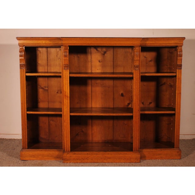 Antique Open Bookcase in Light Oak, 1800s For Sale - Image 13 of 13