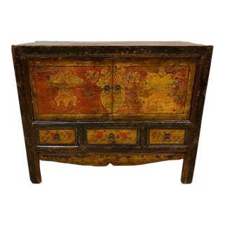 Late 19th Century Antique Chinese Mongolia Cabinet Sideboard For Sale
