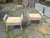 Both benches are upholstered with a type of burlap stuffed with perhaps some type of horse hair which can be seen...