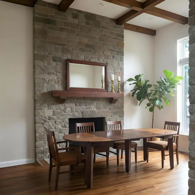 ARTS & CRAFTS FUMED OAK EXTENSION DINING TABLE Gustav Stickley, model no. 632 | label remnants mostly gone from underside...