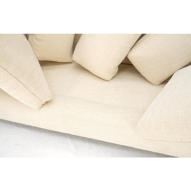 Custom Design Mid-Century Modern Beige Upholstery Box Shape Sofa Mint! For Sale - Image 14 of 18