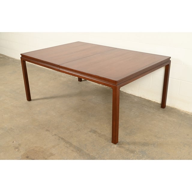 Edward Wormley for Dunbar Mid-Century Modern Walnut Extension Dining Table, Newly Refinished For Sale - Image 11 of 15