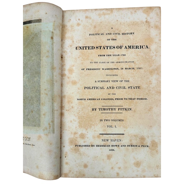 Antique 1829 Political & Civil History of the United States Books by Timothy Pitkin - Set of 2 For Sale - Image 12 of 12