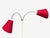 Early 21st Century Ah Belysing, Floor Lamp, White Lacquered Metal, Red Fabric, Sweden, 2000s For Sale - Image 5 of 11