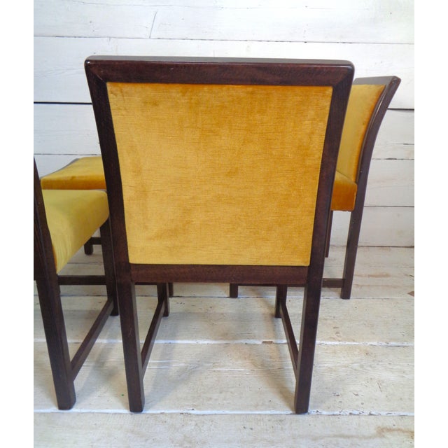 Chairs in Beech and Gold Silk Velvet, 1980s, Set of 4 For Sale - Image 9 of 16